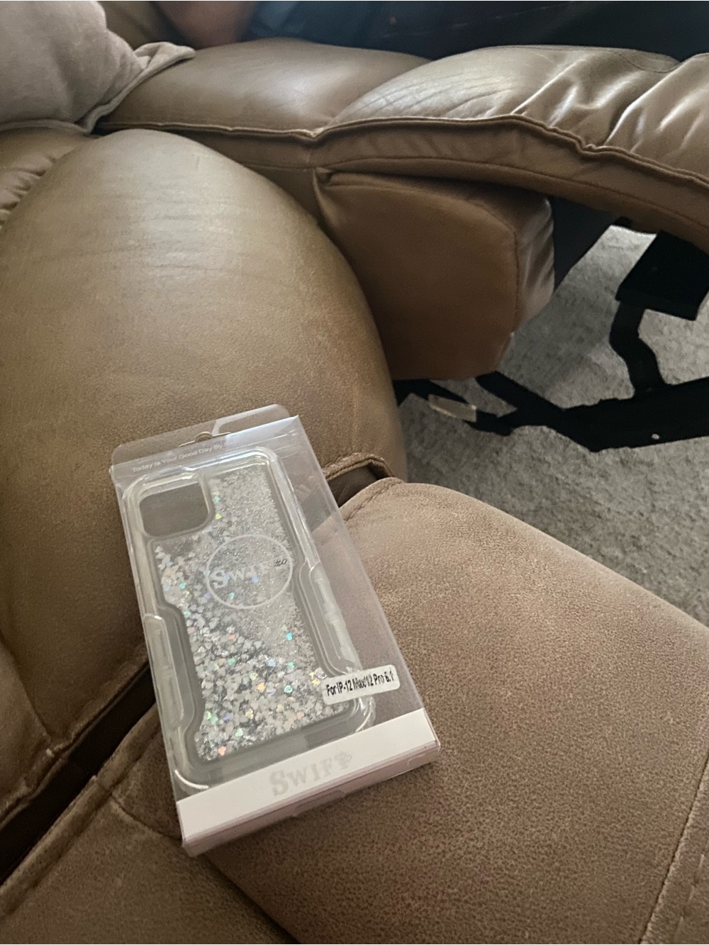 Glitter Clear Phone Case for iPhone (Silver)